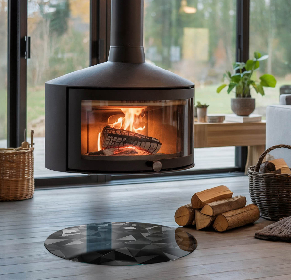 Okrúhle sklo pod krb Trojrozmerná geometria