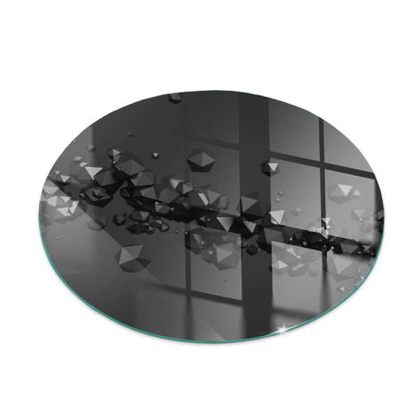 Okrúhla podložka pod krbové kachle Abstraktný oblak pevných látok