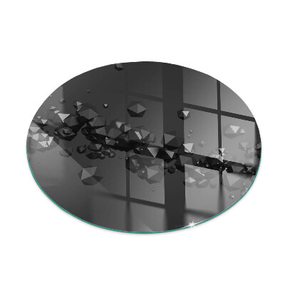 Okrúhla podložka pod krbové kachle Abstraktný oblak pevných látok