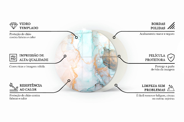 Okrúhla podložka pod krbové kachle Abstraktný oblak pevných látok