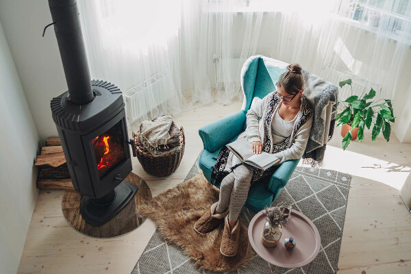 Okrúhle sklo pod krb Vzor prírodného dreva