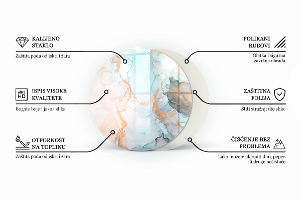 Okrúhla podložka pod krbové kachle Dosky v rôznych odtieňoch