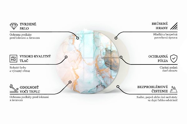 Okrúhla podložka pod krbové kachle Textúra povrchu kameňa