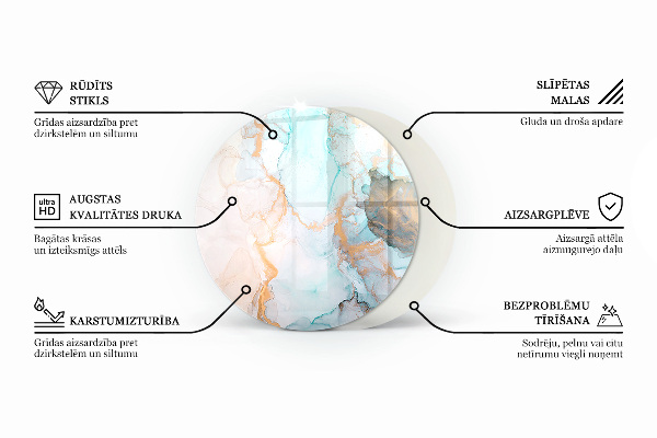 Okrúhla podložka pod krbové kachle Abstraktný geometrický vzor