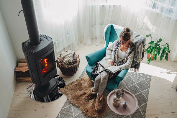 Okrúhla nehorľavá podložka pred krb Abstraktné vlny a čiary