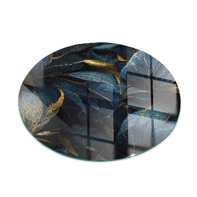 Okrúhla podložka pod krbové kachle Elegantná textúra listov