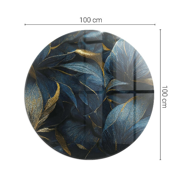 Okrúhla podložka pod krbové kachle Elegantná textúra listov