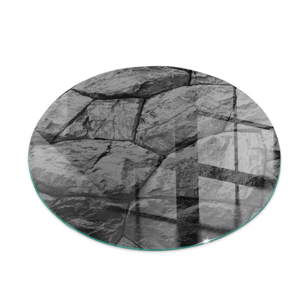 Okrúhla nehorľavá podložka pred krb Vzor z prírodného kameňa