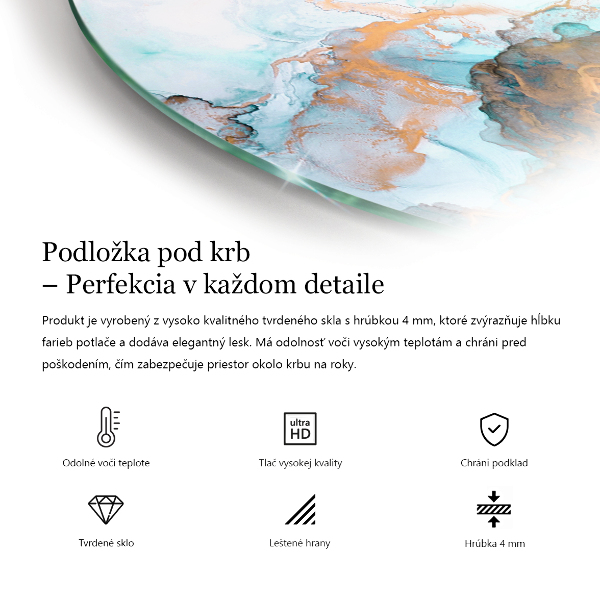 Okrúhla nehorľavá podložka pred krb Farba: Šedohnedá