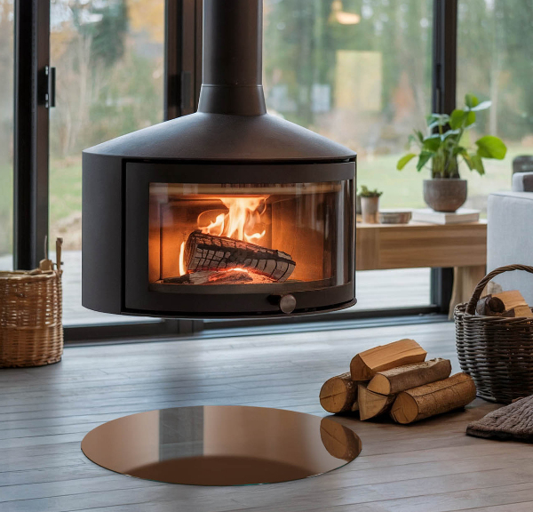 Okrúhle sklo pod krb Farba Hnedá