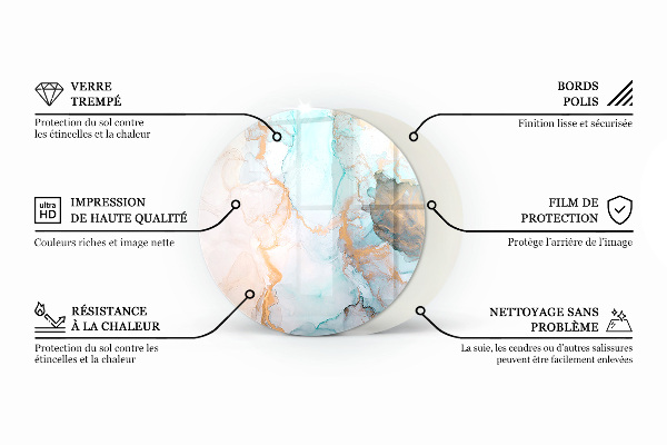 Okrúhle sklo pod krb Farba béžová