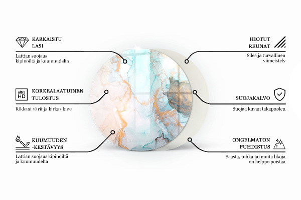 Okrúhla nehorľavá podložka pred krb Farba béžová