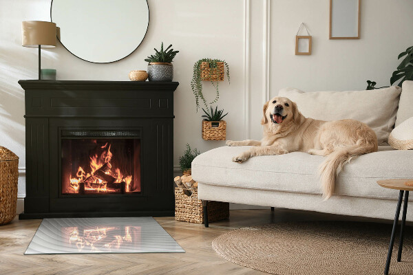 Obdĺžniková sklenená podložka pod krb Vlny jemných línií