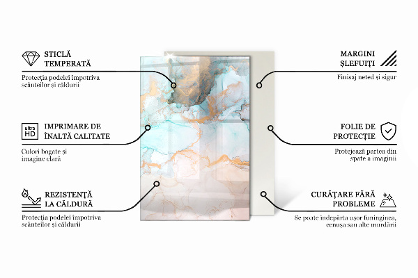 Obdĺžniková sklenená podložka pod krb Vzory keramických dlaždíc