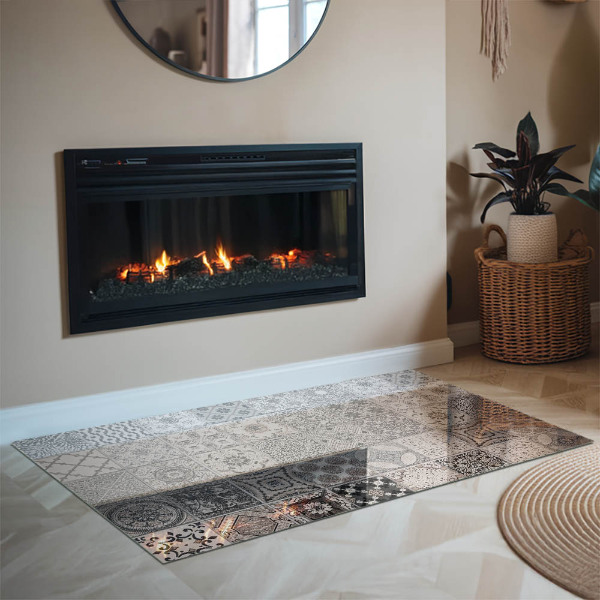 Obdĺžniková podložka pod krb Dekoratívne vzory dlaždíc