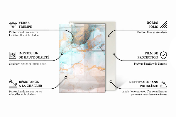 Obdĺžniková podložka pod krb Betónová textúra s efektom