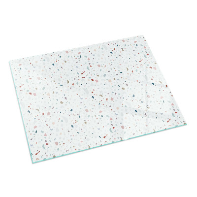 Obdĺžniková sklenená podložka pod krb Vzor s malými tvarmi