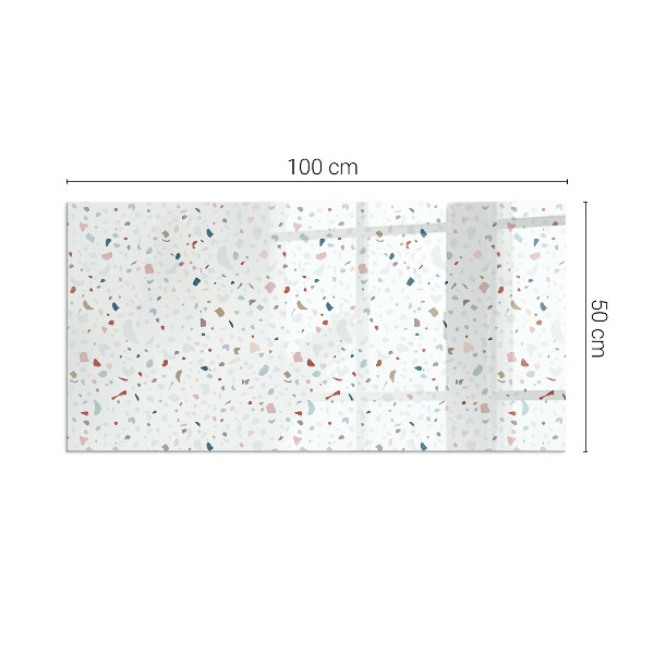 Obdĺžniková sklenená podložka pod krb Vzor s malými tvarmi