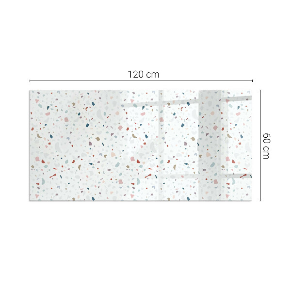 Obdĺžniková sklenená podložka pod krb Vzor s malými tvarmi