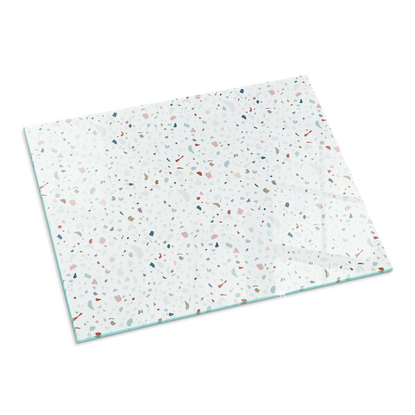 Obdĺžniková sklenená podložka pod krb Vzor s malými tvarmi