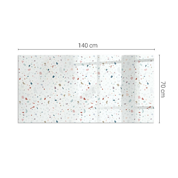 Obdĺžniková sklenená podložka pod krb Vzor s malými tvarmi