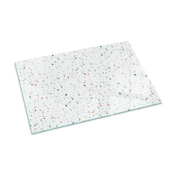 Obdĺžniková sklenená podložka pod krb Vzor s malými tvarmi