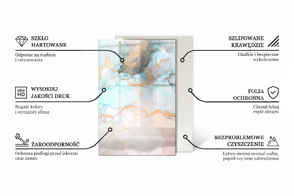 Obdĺžniková sklenená podložka pod krb Dosky v rôznych odtieňoch