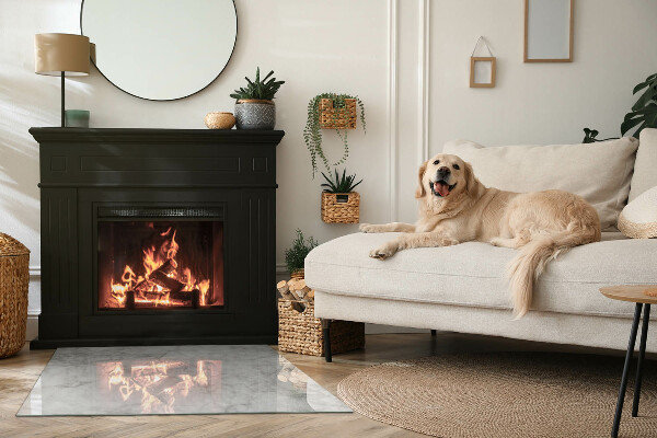 Obdĺžniková sklenená podložka pod krb Mramorový štruktúrny vzor