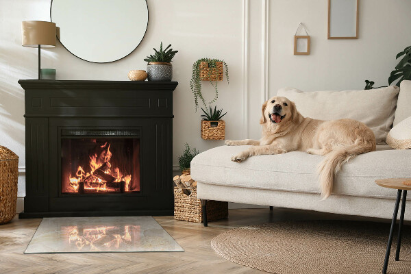 Obdĺžniková podložka pod krb Vzor z prírodného kameňa