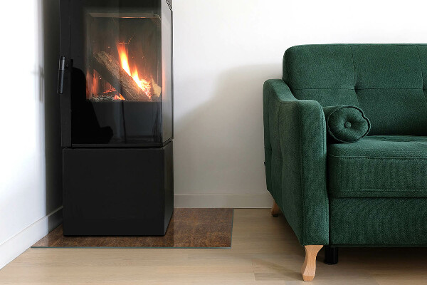 Obdĺžniková sklenená podložka pod krb Hrdzavá textúra na kove