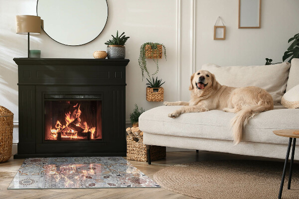 Obdĺžniková podložka pod krb Mozaikové vzory v dlaždiciach