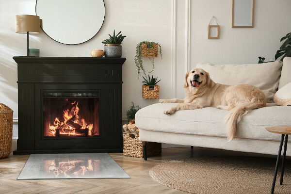 Obdĺžniková sklenená podložka pod krb Textúra surového betónu