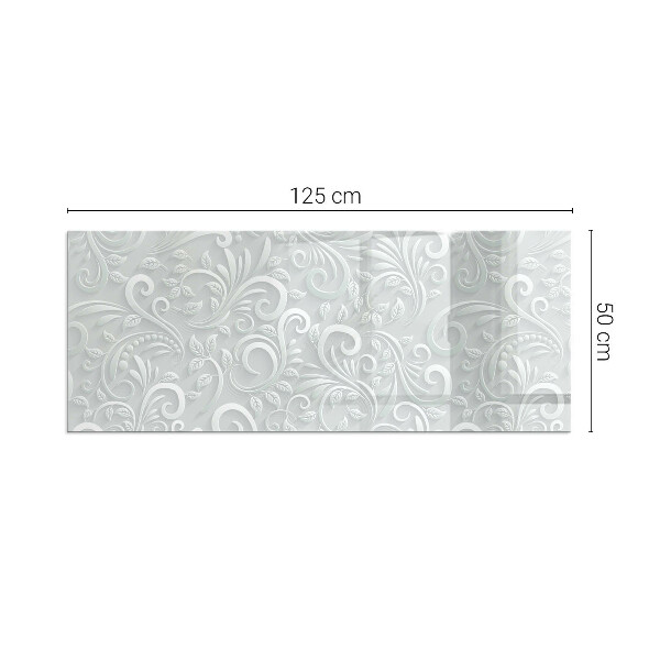 Obdĺžniková sklenená podložka pod krb Elegantný rastlinný vzor