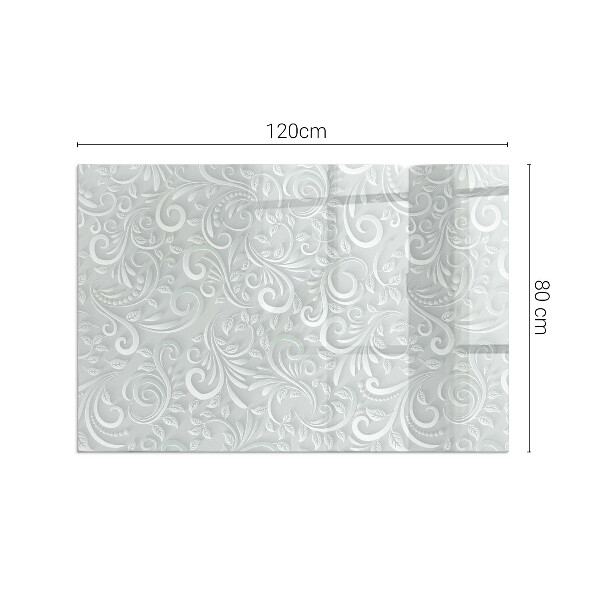 Obdĺžniková sklenená podložka pod krb Elegantný rastlinný vzor