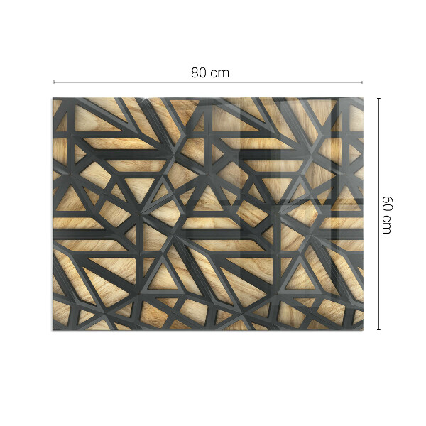 Obdĺžniková podložka pod krb Geometria s drevom