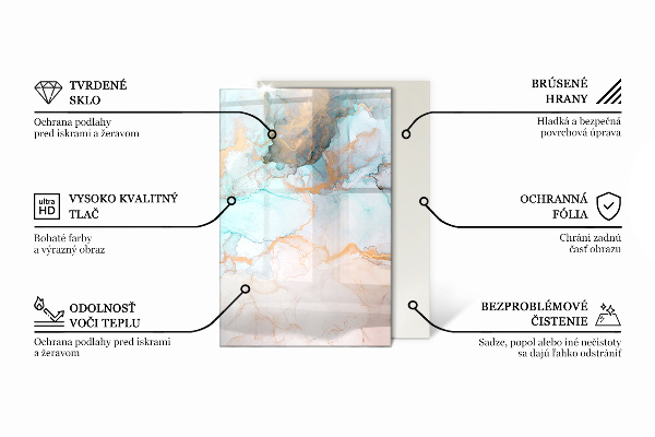 Obdĺžniková sklenená podložka pod krb Dosky z prírodného dreva