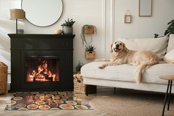 Obdĺžniková sklenená podložka pod krb Krabica s rezaným drevom