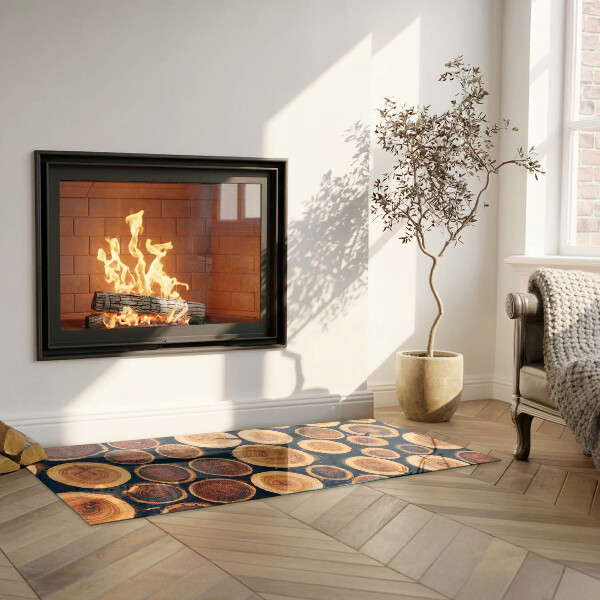 Obdĺžniková sklenená podložka pod krb Krabica s rezaným drevom