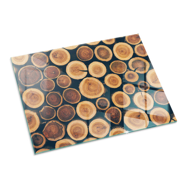 Obdĺžniková sklenená podložka pod krb Krabica s rezaným drevom