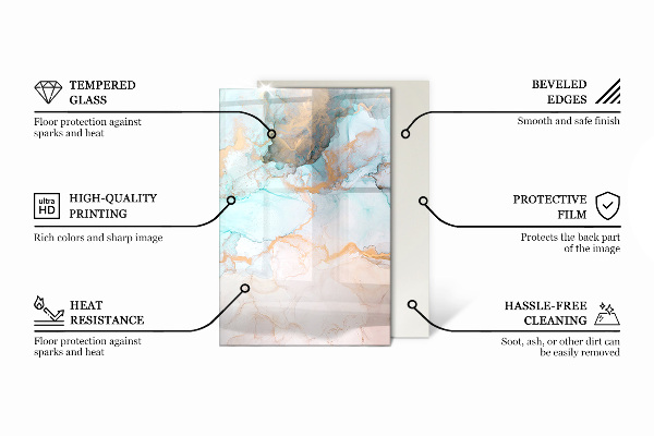 Obdĺžniková sklenená podložka pod krb Krabica s rezaným drevom