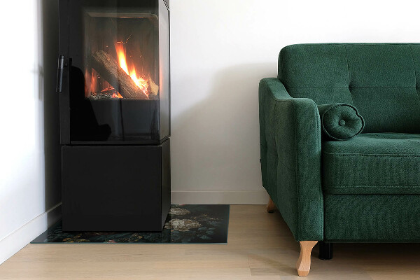 Obdĺžniková podložka pod krb Kvetinový vzor s motýľmi