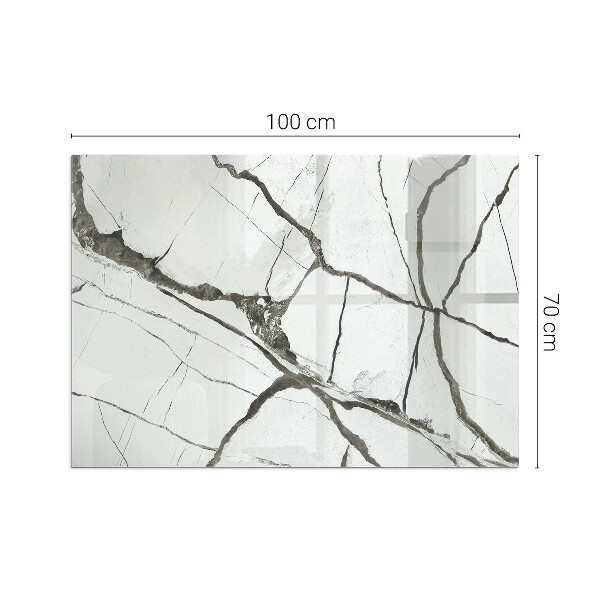 Obdĺžniková sklenená podložka pod krb Mramorový žilový vzor