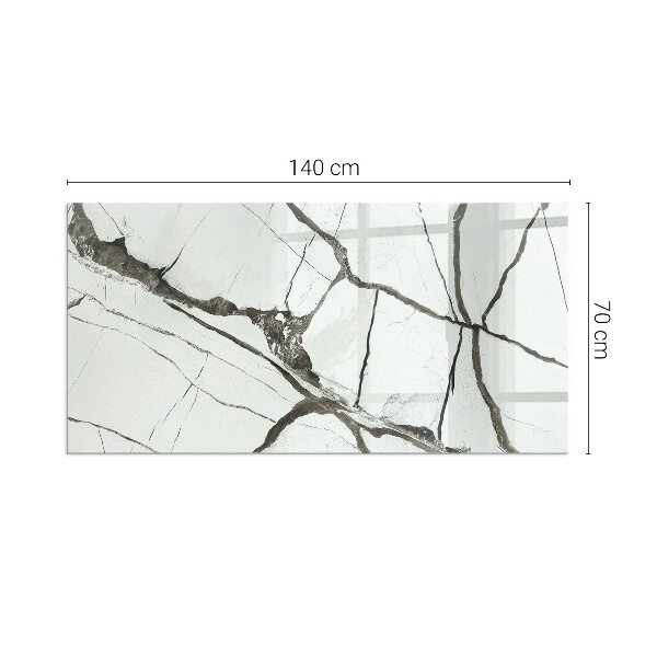 Obdĺžniková sklenená podložka pod krb Mramorový žilový vzor