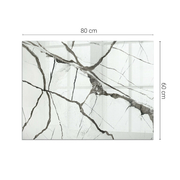 Obdĺžniková sklenená podložka pod krb Mramorový žilový vzor