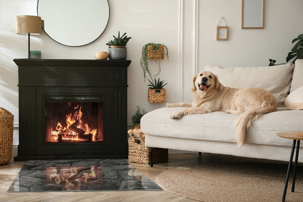 Obdĺžniková podložka pod krb Vzor z prírodného kameňa