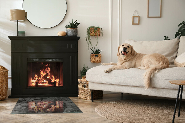 Obdĺžniková podložka pod krb Vzor z prírodného kameňa