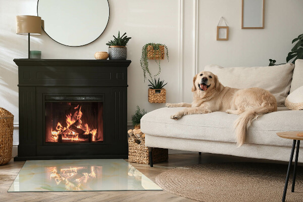 Obdĺžniková sklenená podložka pod krb Abstraktný mramorový vzor