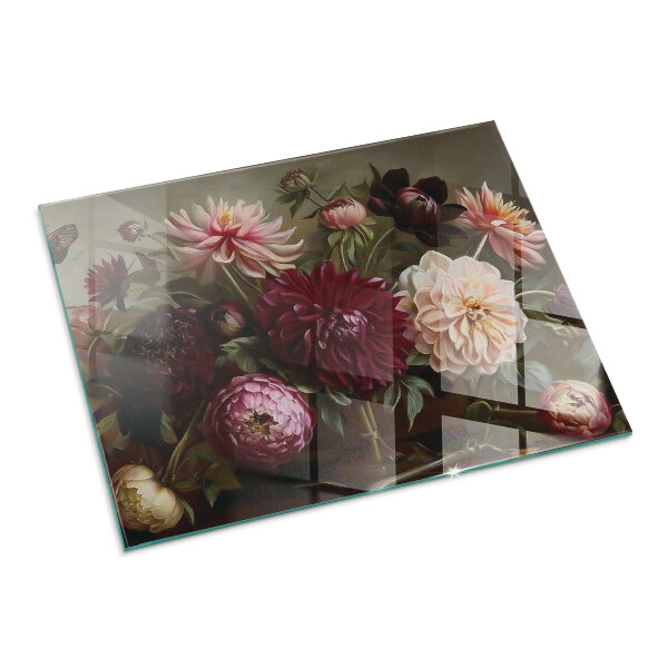 Obdĺžniková podložka pod krb Kytica kvetov v detaile