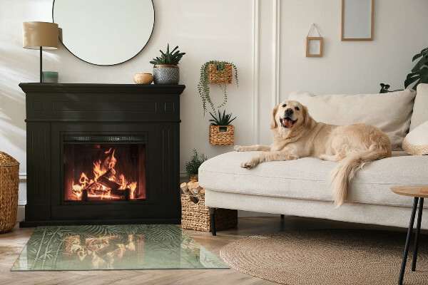 Obdĺžniková podložka pod krb Tropické listy v pozadí