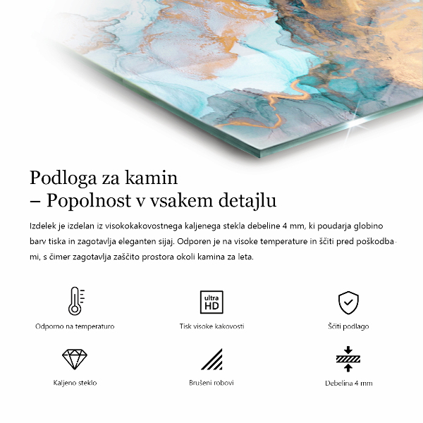 Obdĺžniková podložka pod krb Tropické listy v pozadí